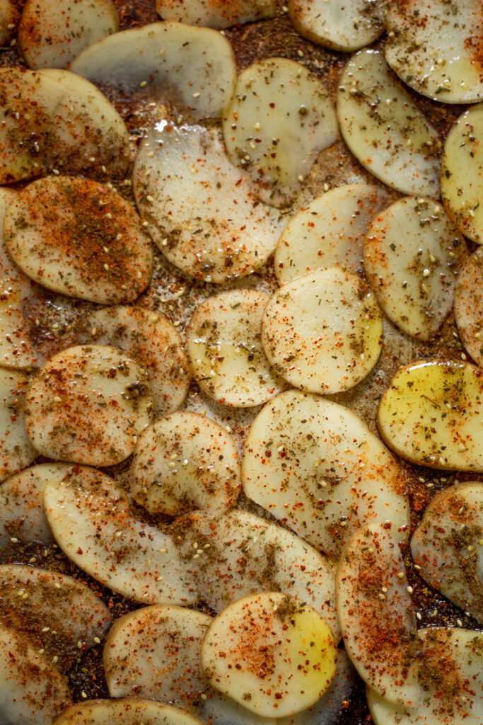 Roasted Potatoes Recipe on a tray