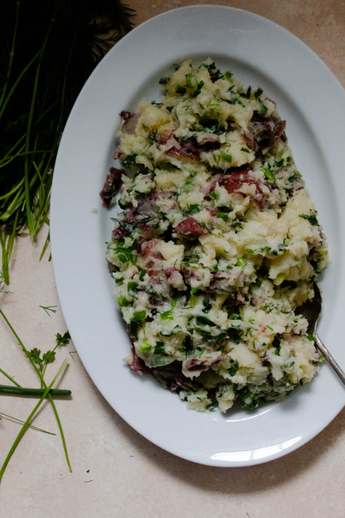 Gluten Free Herb Potatoes on a platter