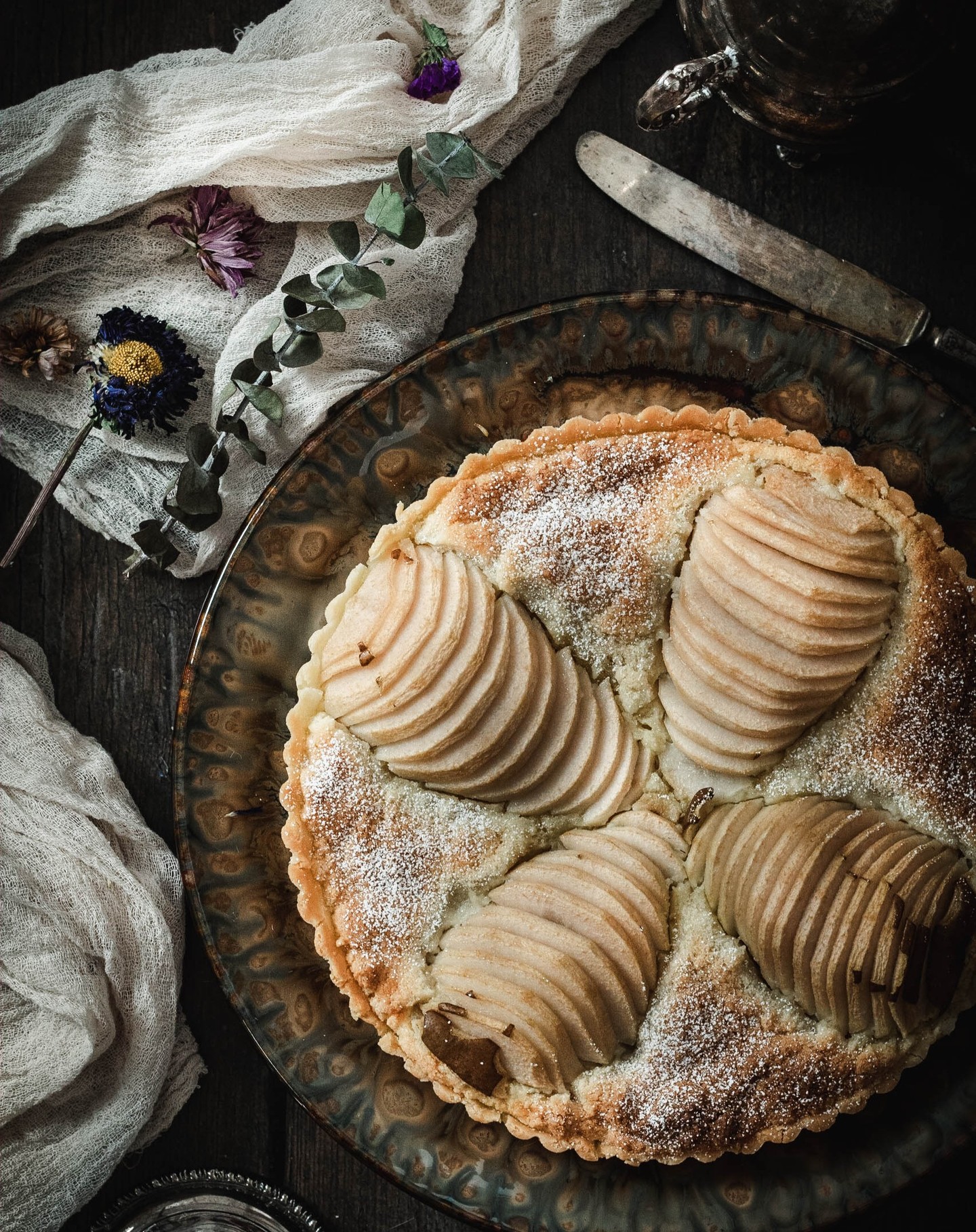 This pear and frangipane tart is a classic French dessert. 
If you have never made or had frangipane before, it is a delicious almond paste base that supports the pears. They pair together beautifully. Find this recipe in my bio, stories, or DM me!
.
.
.
.
.
.
.
.
.
.
.
.
.
.
.
.
#siftrva #tarts #frangipane #patisserie #thebiteshot #flatlaytoday #f52community #storyofmytable #bombesquad #kitchn #f52grams #thebakefeed #bakefromscratch #makemore #beautifulfood #foodphotography #foodforfoodies #shareyourtable #wherewomencreate #foodphotographyandstyling #theartofslowliving #eatrealfood #heresmyfood #imsomartha #pursueyourpassion #mywilliamssonoma #foodfluffer #foodtographyschool #glutenfree

@thebakefeed @thekitchn @foodtographyschool @surlatable
