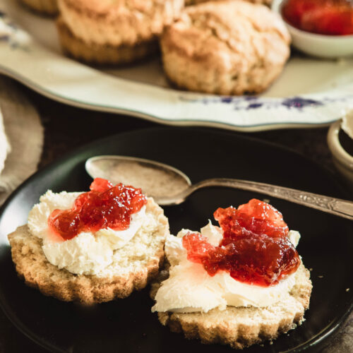 Gluten Free Scones with clotted cream and jam