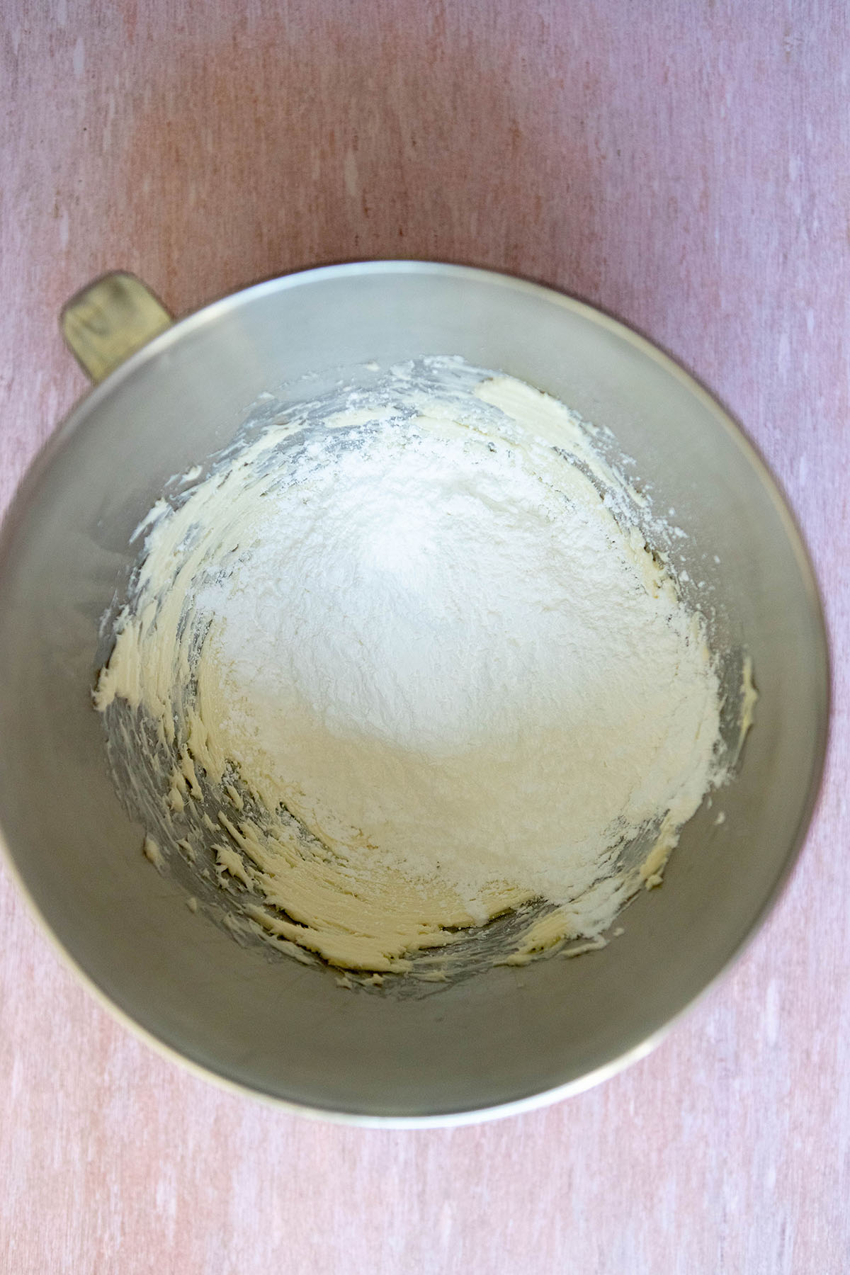 creamed butter in a bowl
