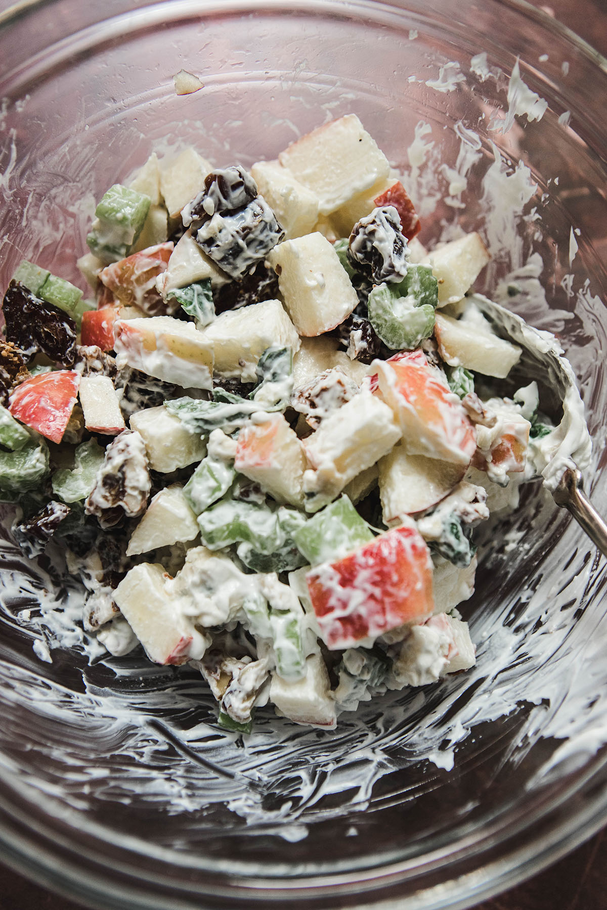 Modern Waldorf Salad Recipe mixed in a bowl
