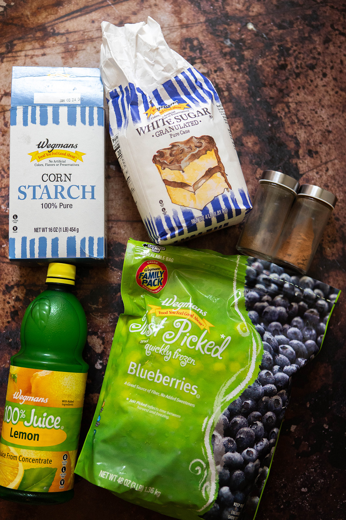ingredients for Blueberry Pie with Frozen Blueberries: Easy Homemade Pie