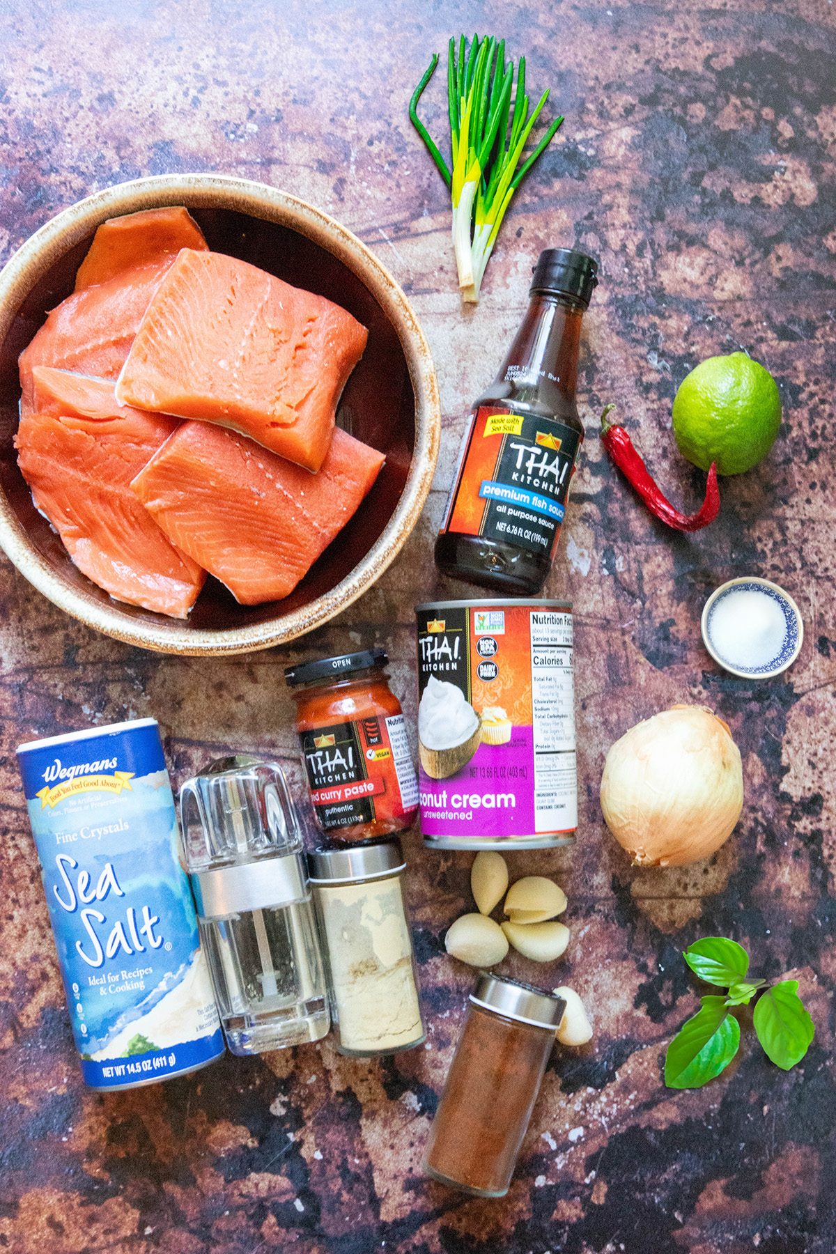 ingredients for Red Curry Salmon: Easy Thai Red Curry Salmon Recipe!