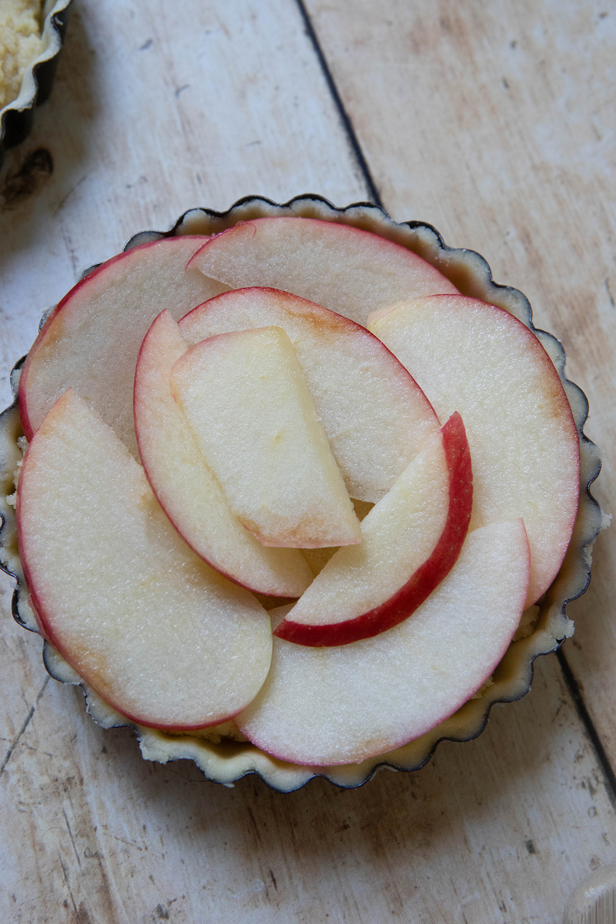 Apple Frangipane Tart Recipe: Classic French Recipes before being baked 