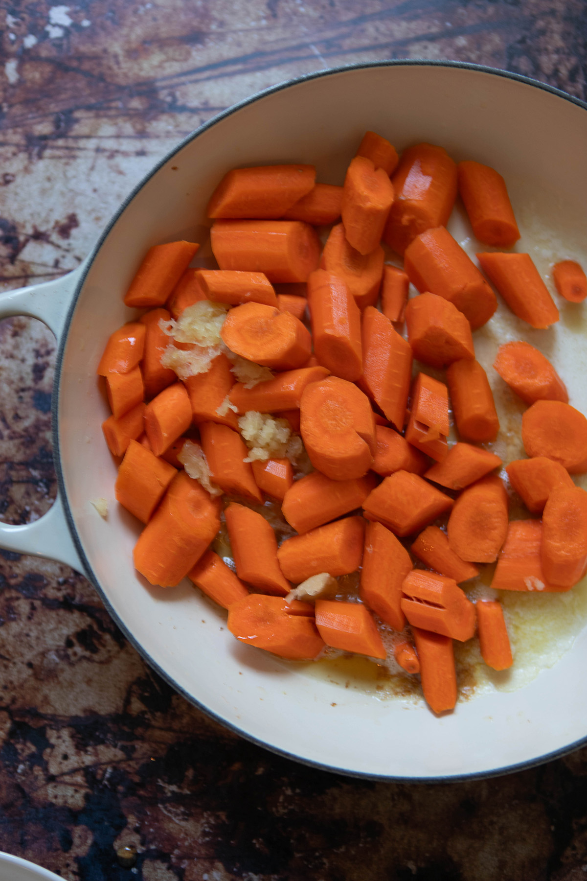 carrots in a large skillet
