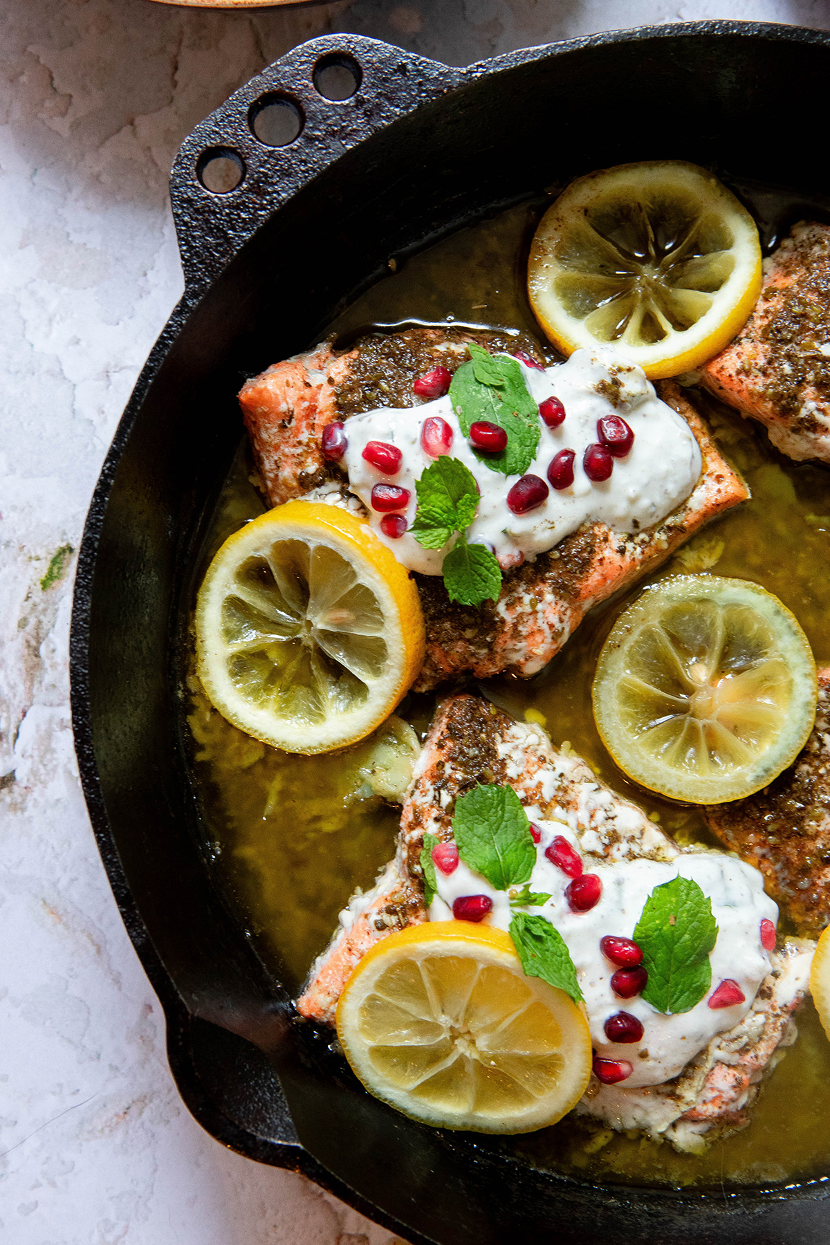 Zaatar Salmon: Mediterranean Baked Za'atar crusted Salmon