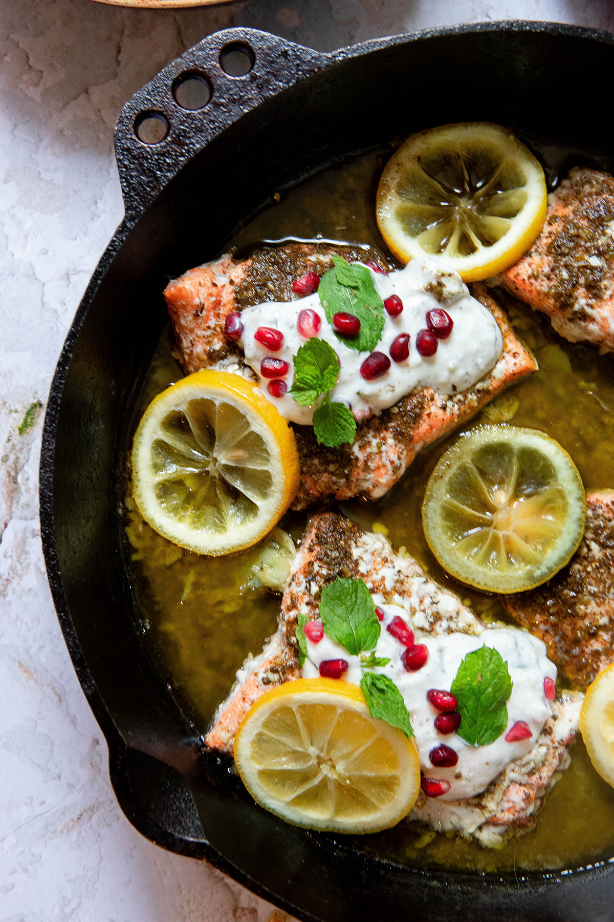 Zaatar Salmon: Mediterranean Baked Za'atar crusted Salmon