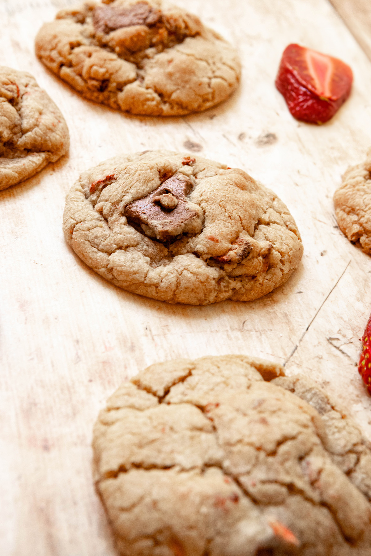 Miso Cookies With Brown Butter, Chocolate, & Strawberry