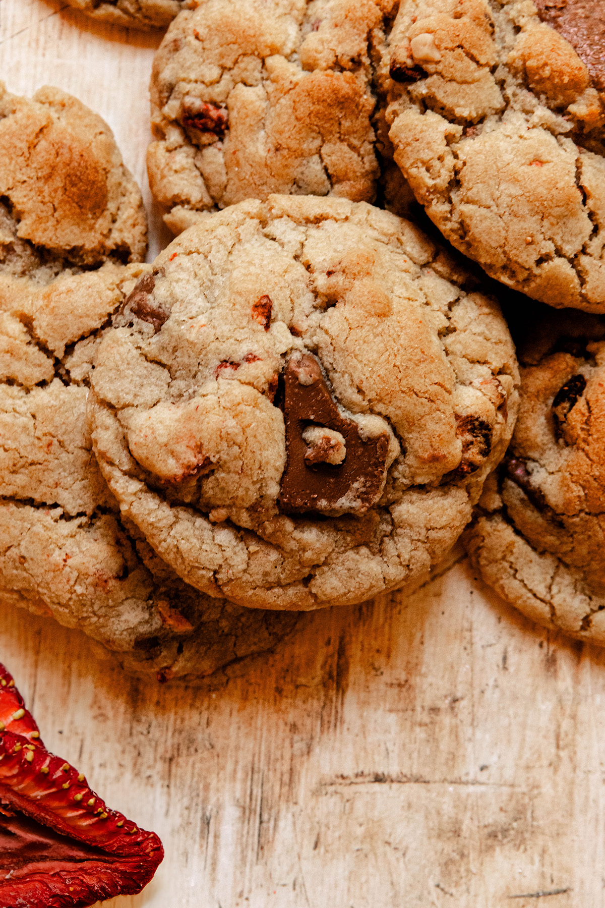Miso Cookies With Brown Butter, Chocolate, & Strawberry