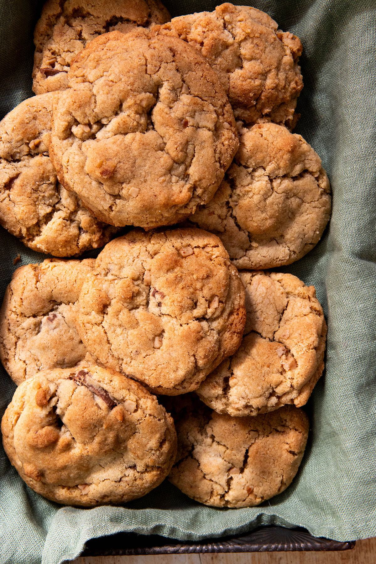 Easy Miso Brown Butter Cookies with Chocolate and Heath