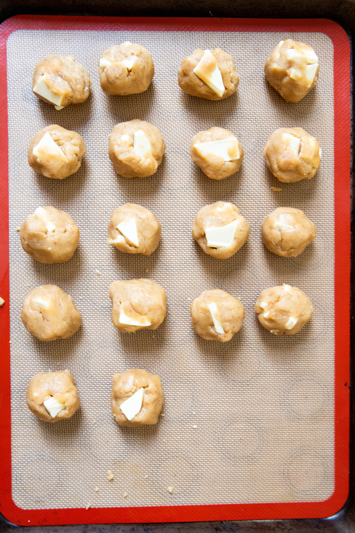 Miso White Chocolate Cookies with Brown Butter cookie dough