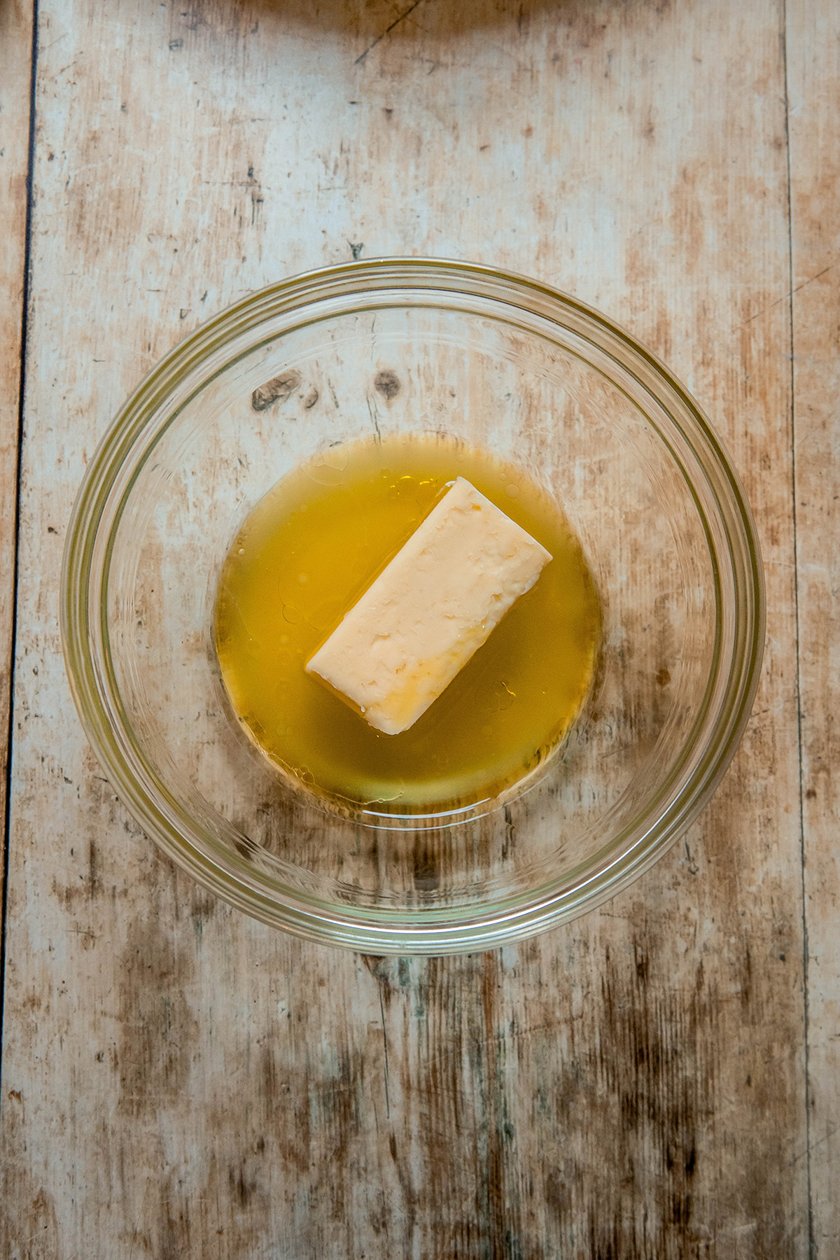 butter, oil, and lemon juice in a bowl