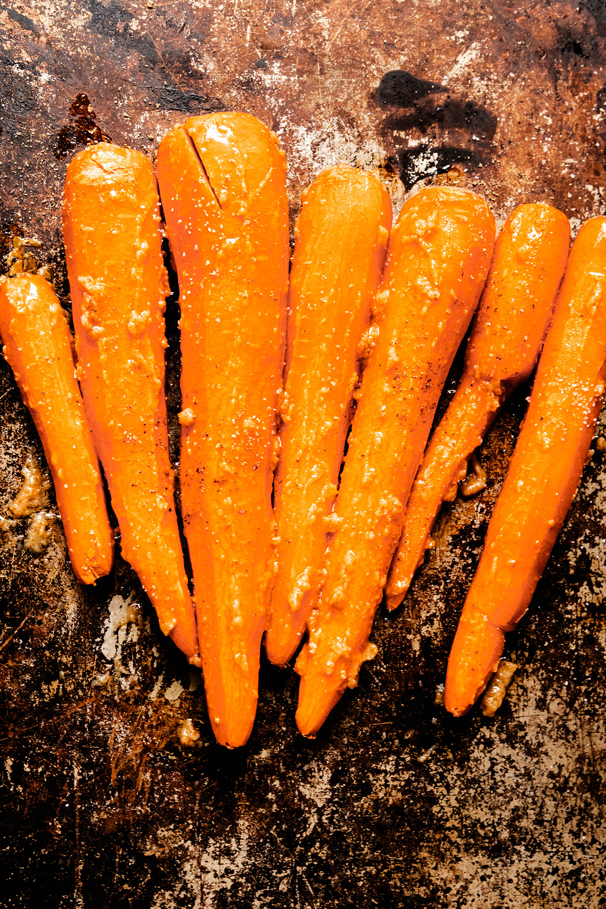 carrots with miso glaze on them 