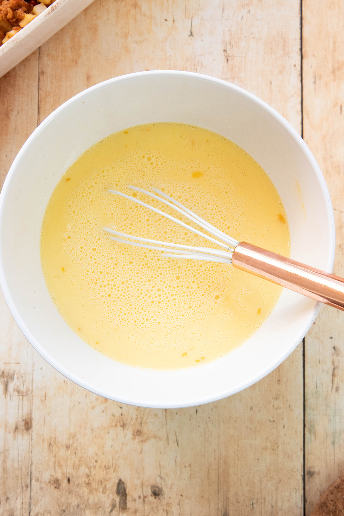 egg mixture for Best & Easy Gluten Free Breakfast Casserole Recipe!