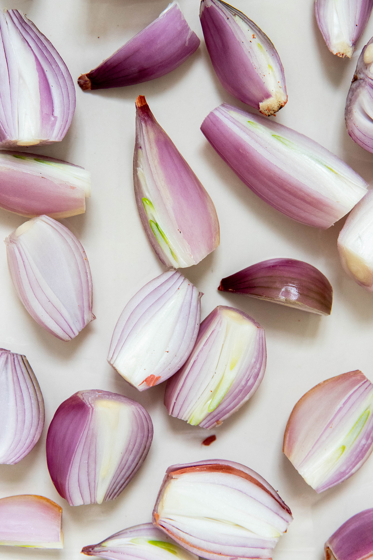 shallots in a baking dish