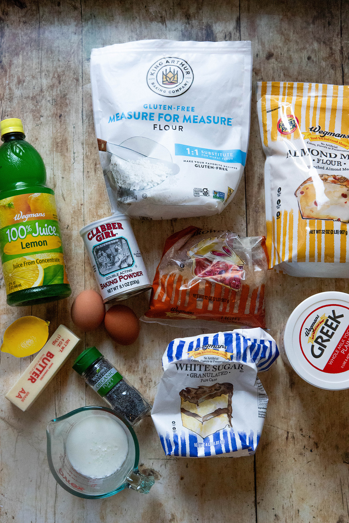 Ingredients for Moist Gluten Free Lemon Poppy Seed Muffins Recipe!
